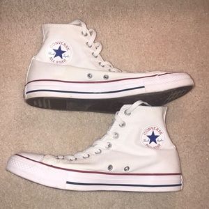 Unisex white hightop Converses